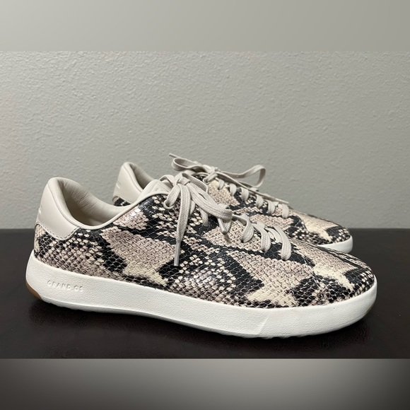 Cole Haan Shoes - Cole Haan Grandpro Tennis Snake Print Lace Up Womens Beige Sneakers Shoe sz 9B